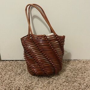 Vintage Fossil woven leather bag 75082